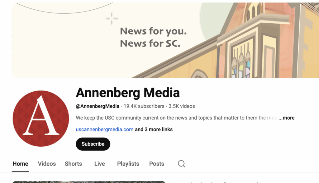 Managing Annenberg Media’s YouTube channel via your USC email